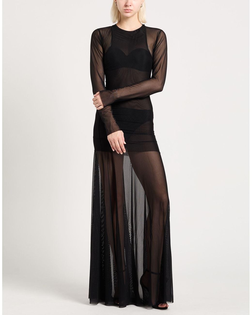 FEDERICO CINA Black Maxi Dress Polyamide