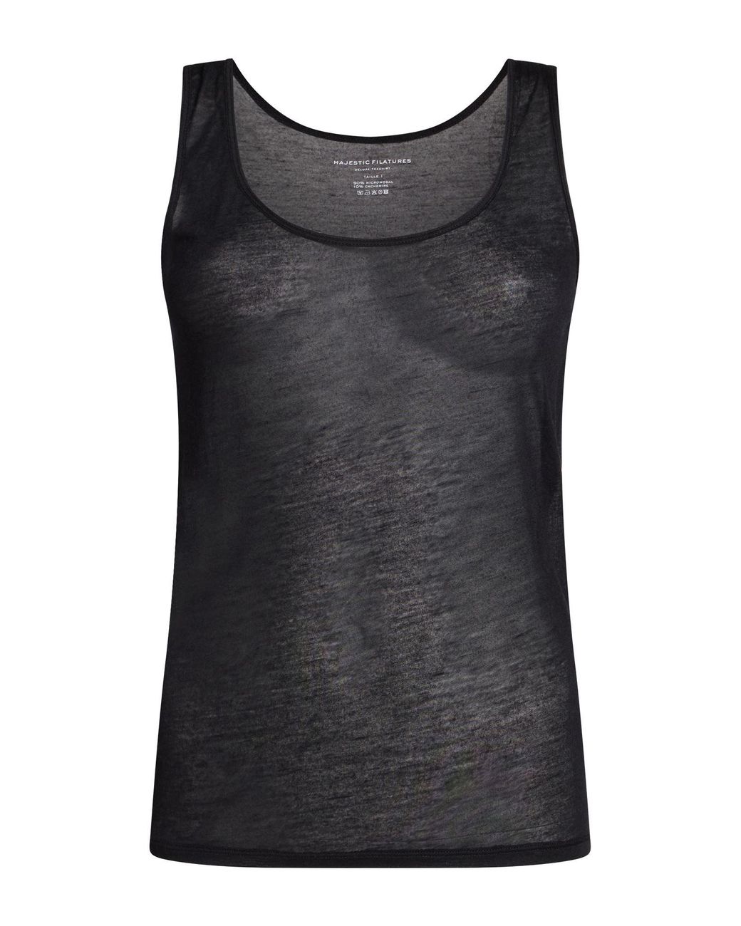 Majestic Filatures Black Tank Top Micro Modal, Cashmere