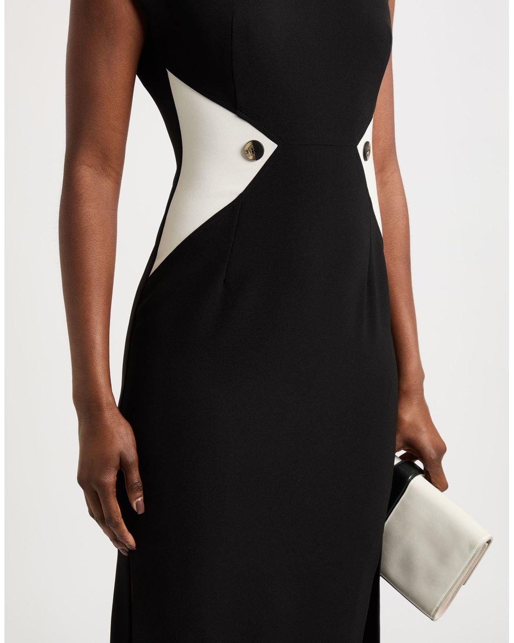 SIMONA CORSELLINI Black Midi Dress Polyester, Elastane