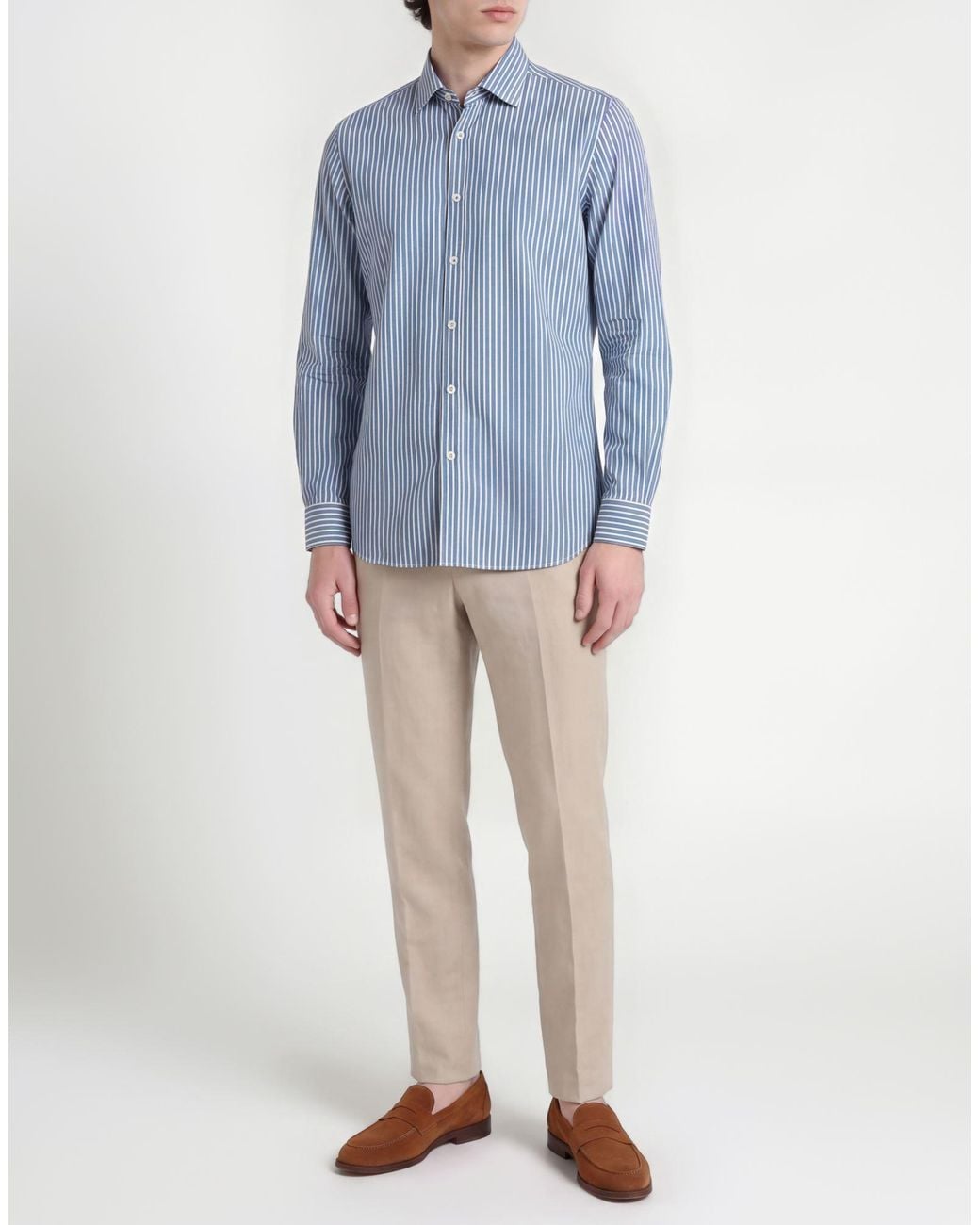 Messagerie Blue Shirt Cotton, Polyamide, Elastane for men