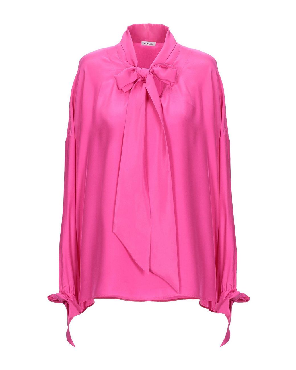 P.A.R.O.S.H. Satin Blouse in Fuchsia (Pink) - Lyst
