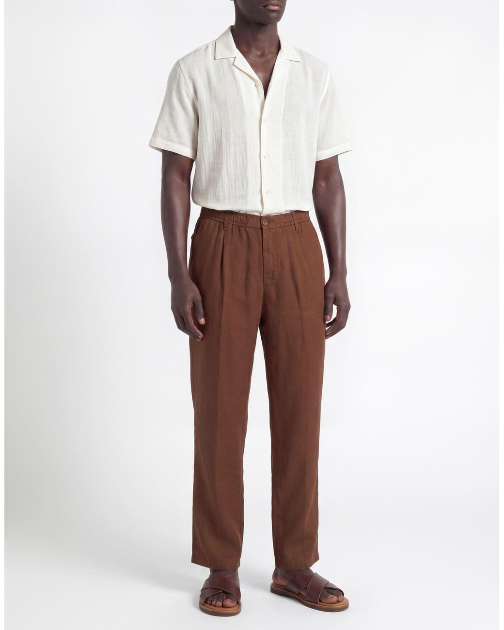Squad² Brown Pants Linen for men