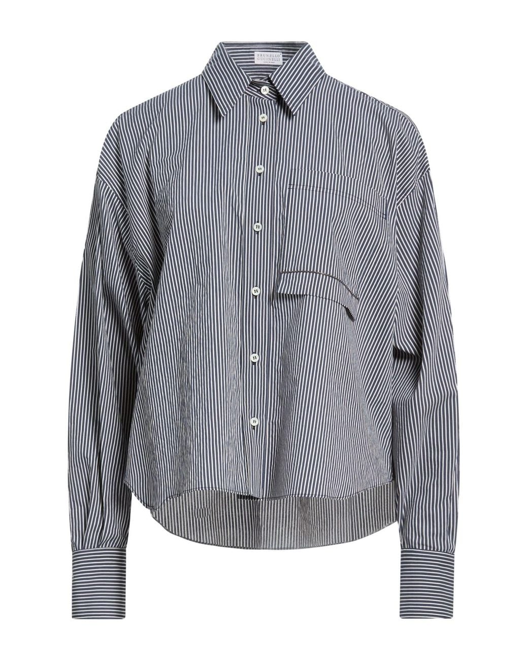 Brunello Cucinelli Gray Midnight Shirt Cotton, Polyamide