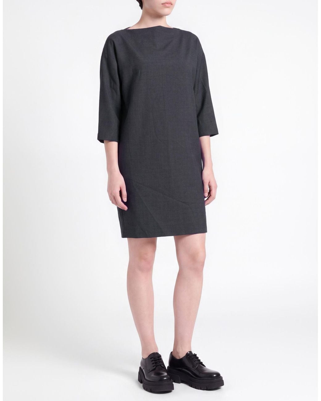 P.A.R.O.S.H. Gray P.A.R.O..H. Mini Dress Virgin Wool, Elastane