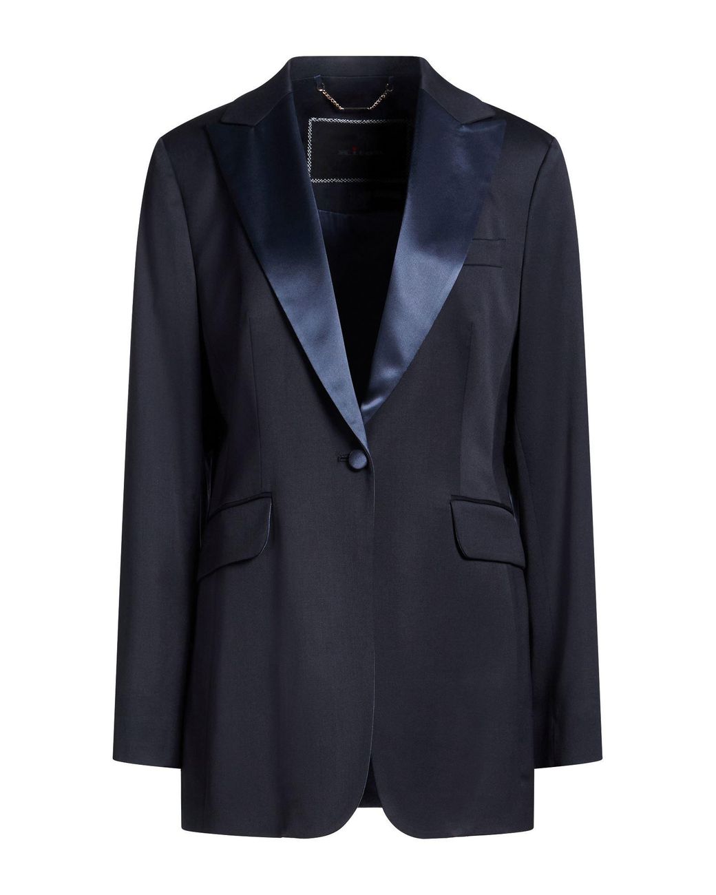 Kiton Blue Midnight Blazer Virgin Wool, Elastane, Triacetate, Polyethylene