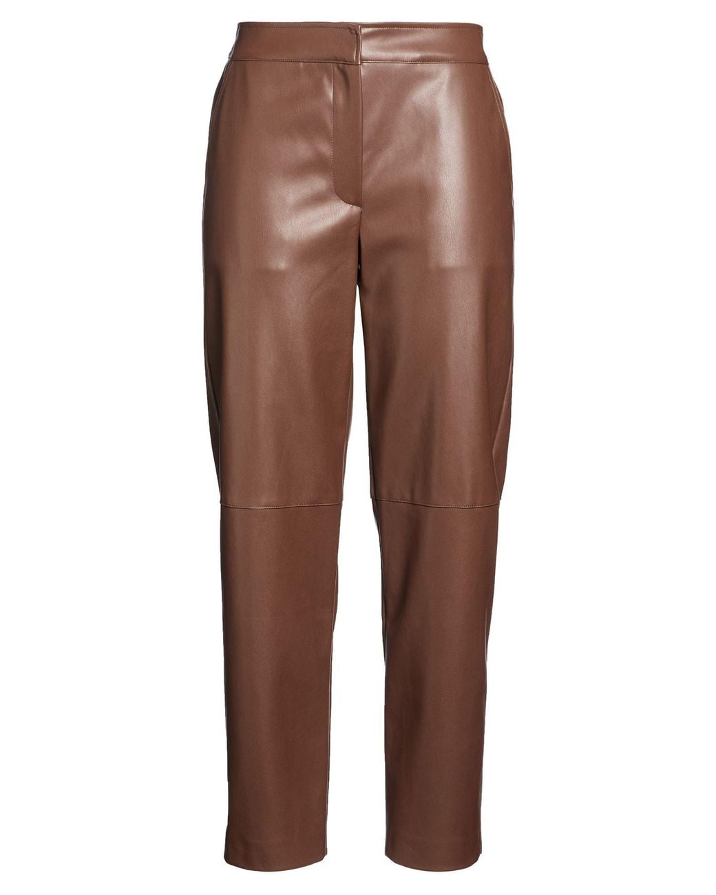 Alpha Studio Brown Dark Pants Polyester, Polyurethane Resin