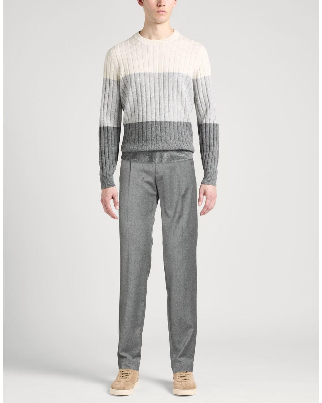 Incotex Gray Verve Pants Virgin Wool for men