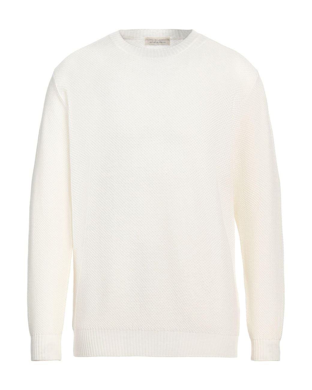 FILIPPO DE LAURENTIIS White Ivory Sweater Merino Wool for men