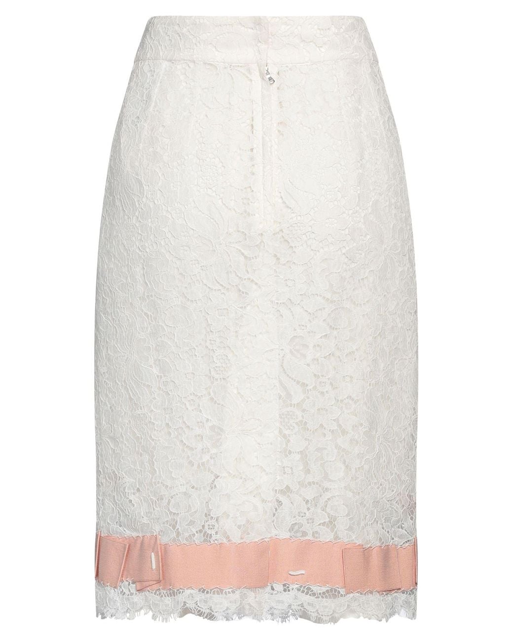 Dolce & Gabbana White Midi Skirt