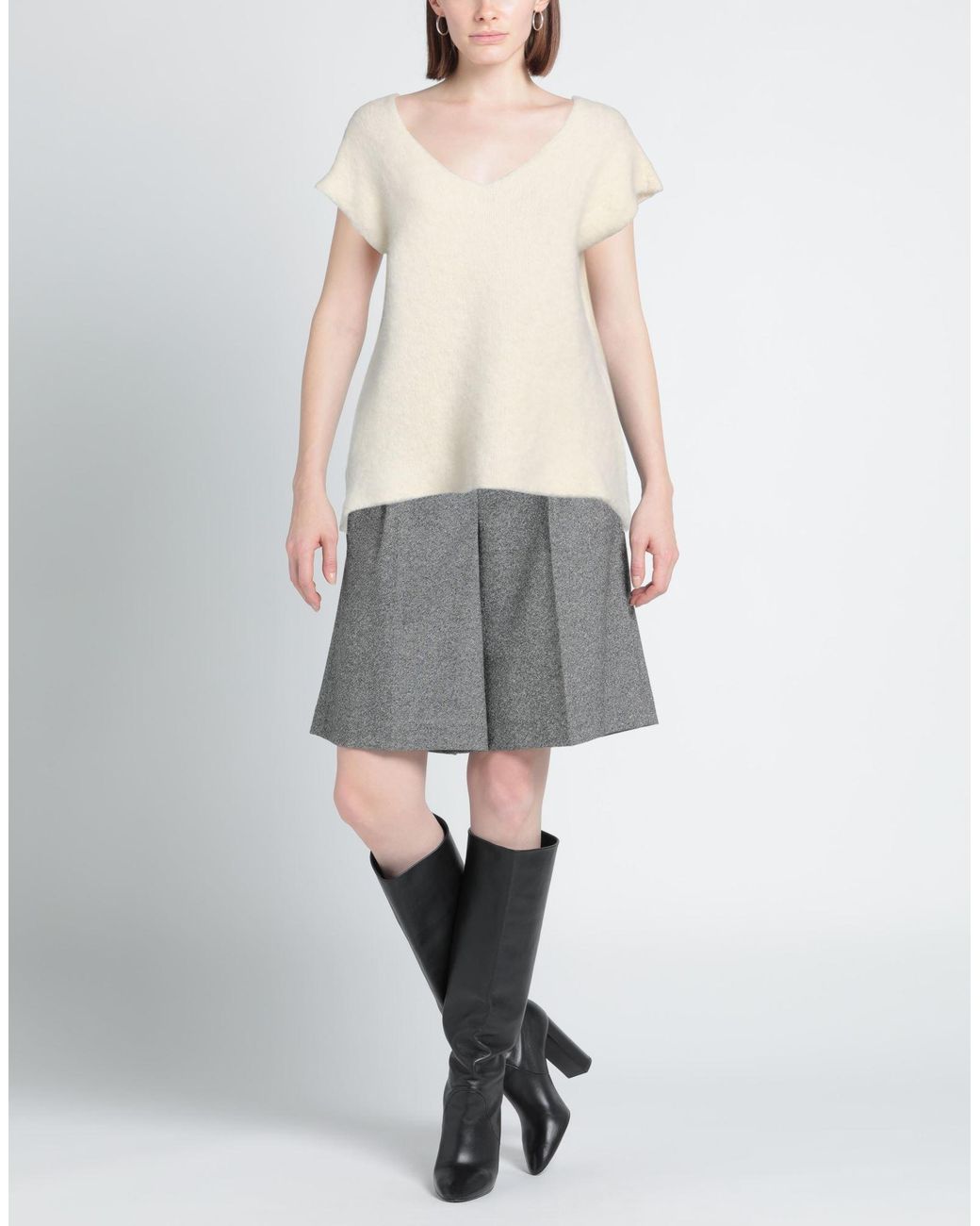 Akep Natural Cream Sweater Alpaca Wool, Polyamide, Elastane