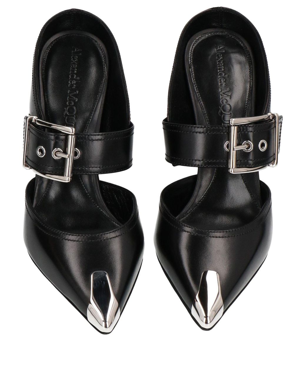 McQueen Black Mules & Clogs