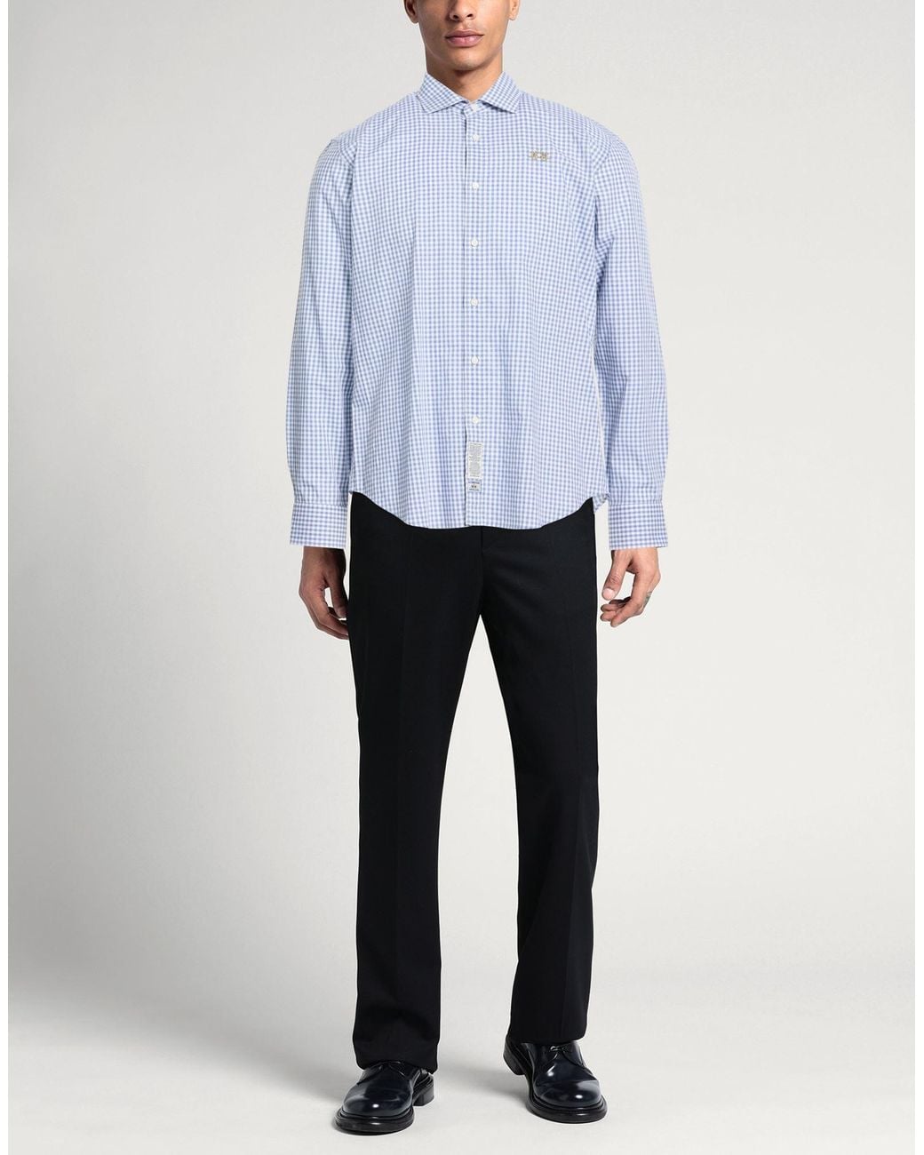 La Martina Blue Shirt Cotton for men