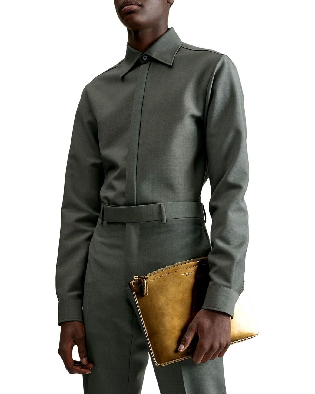 Dunhill Brown Clutch Leather for men