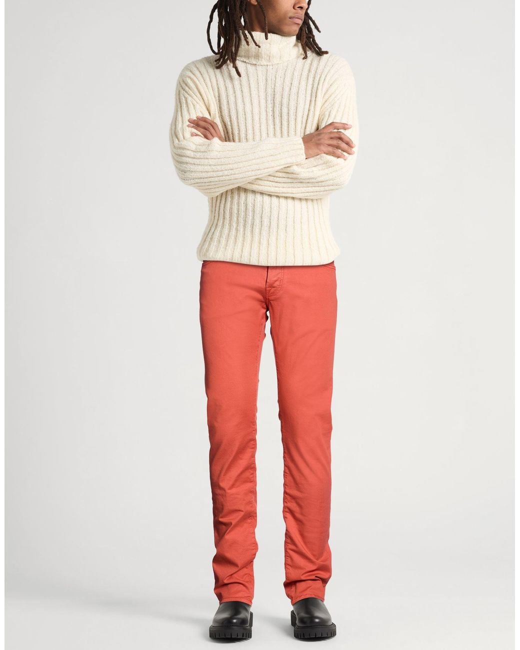 Jacob Cohen Red Pants Cotton, Lyocell, Elastane for men