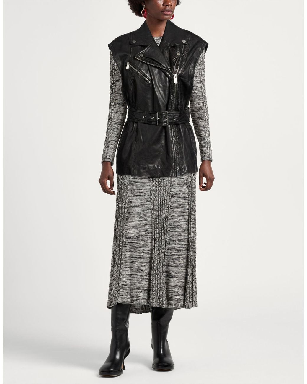 Pinko Black Jacket Sheepskin