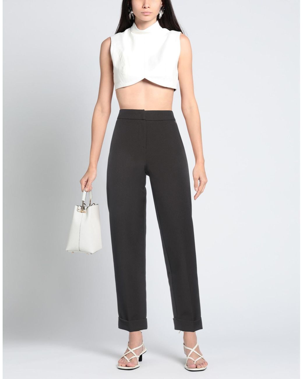 Please Gray Pants Polyester, Elastane