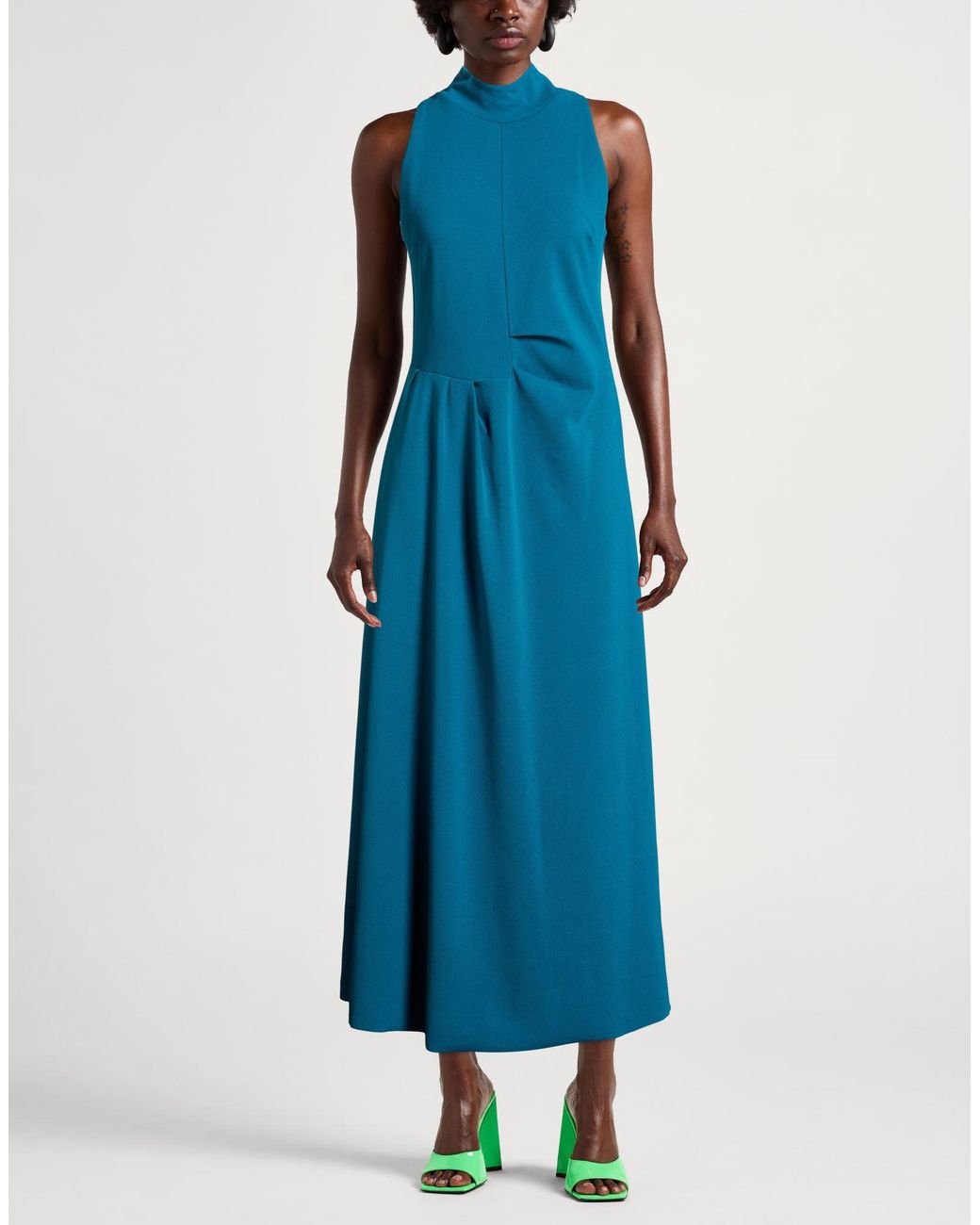 Toy G. Blue Maxi Dress Polyester, Elastane