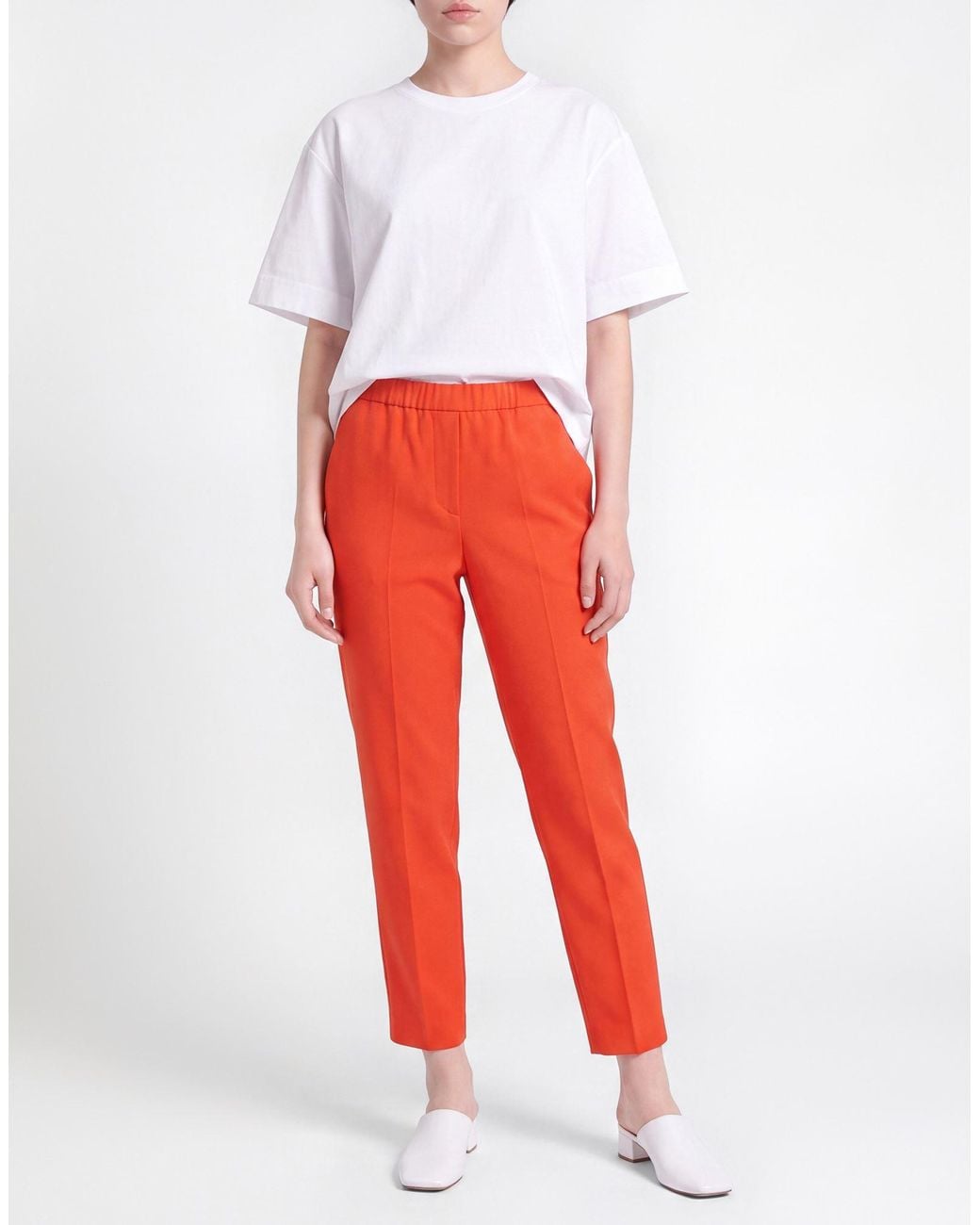 John Richmond Orange Pants Polyester, Viscose, Elastane