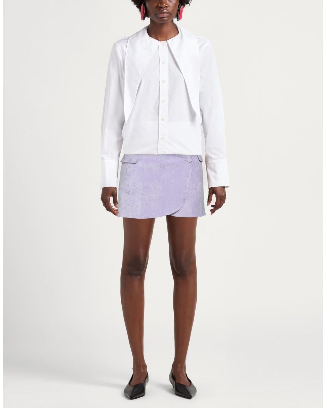 Suoli Purple Mini Skirt Polyester, Polyamide, Elastane