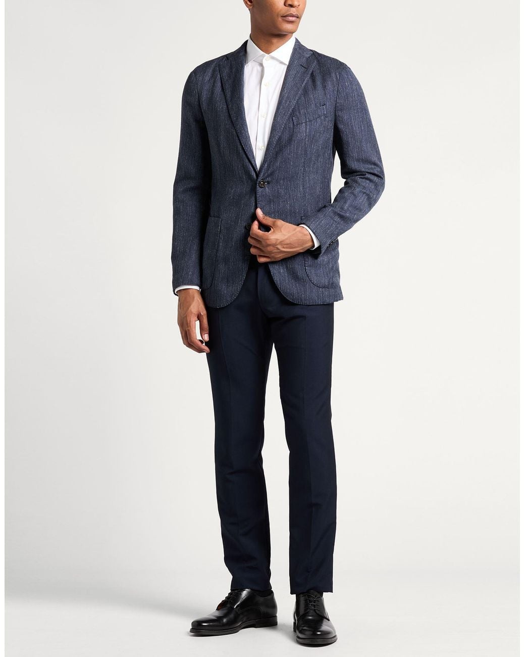 Boglioli Blue Blazer Wool, Silk, Linen for men