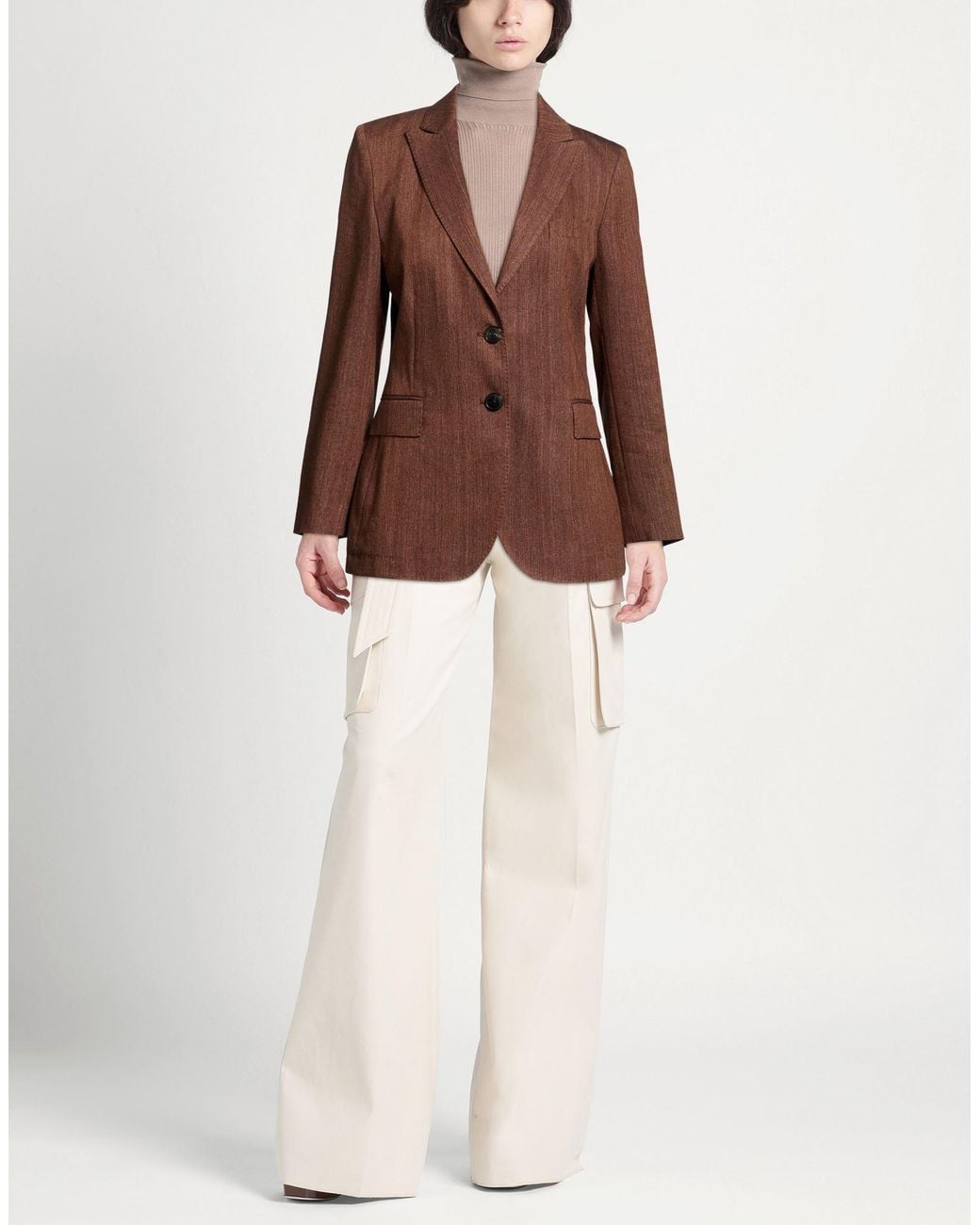 SAULINA Milano Brown Light Blazer Linen, Cotton