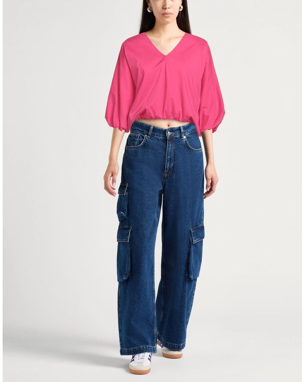 Jijil Pink Fuchsia Top Cotton, Polyamide, Elastane