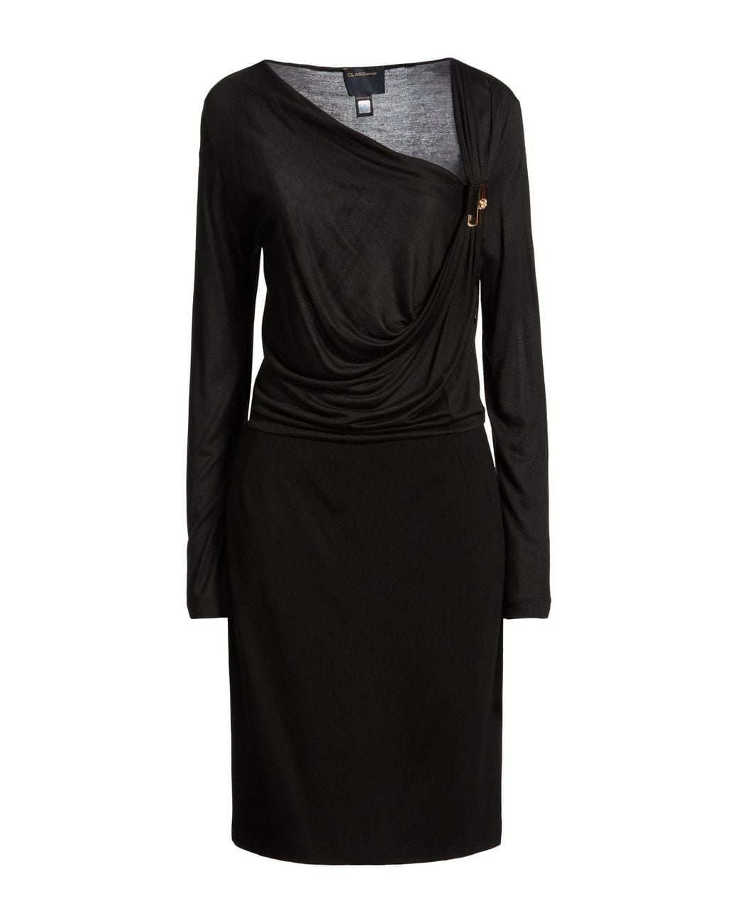 Roberto Cavalli Black Midi Dress Viscose, Polyamide, Elastane