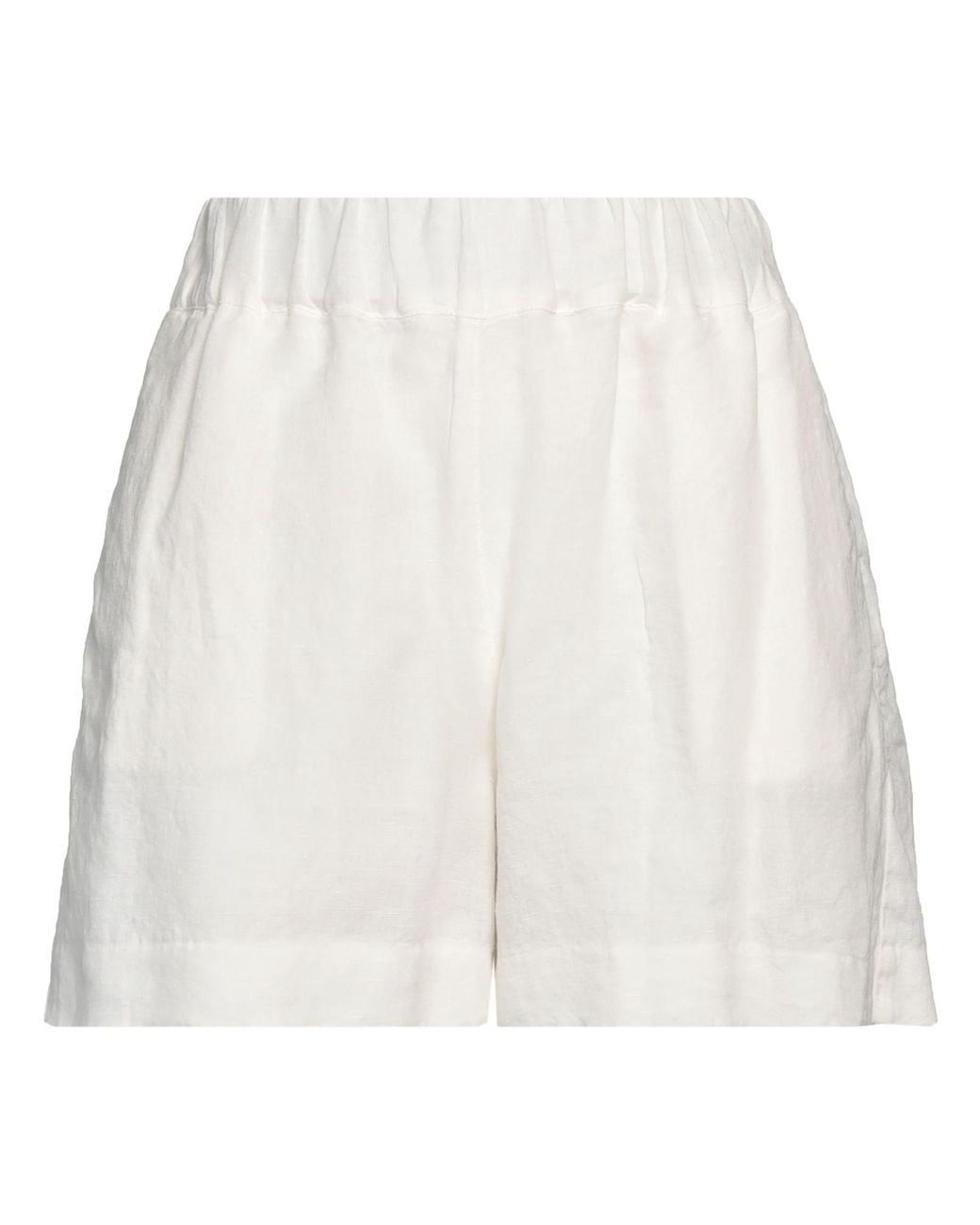 120% Lino White Shorts & Bermuda Shorts Linen
