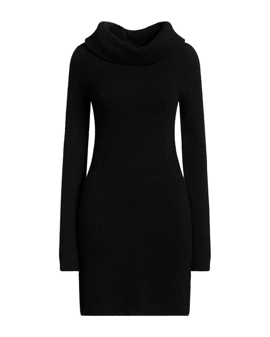 Suoli Black Mini Dress Acrylic, Polyamide, Synthetic Fibers, Wool, Mohair Wool