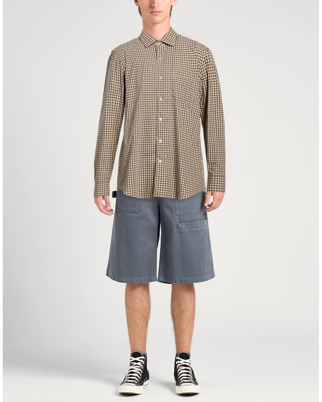 Salvatore Piccolo Brown Shirt Cotton for men