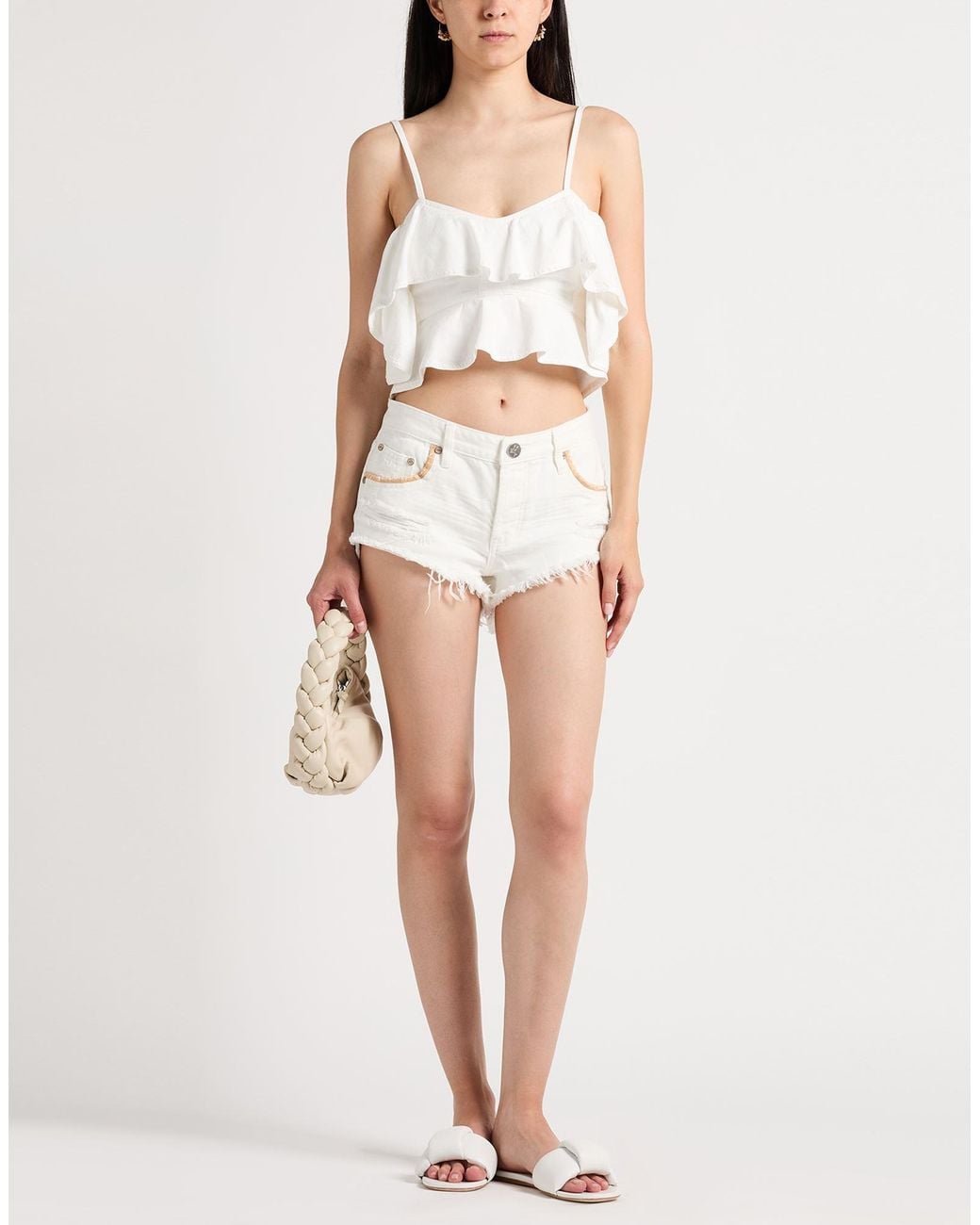 One Teaspoon White Denim Shorts