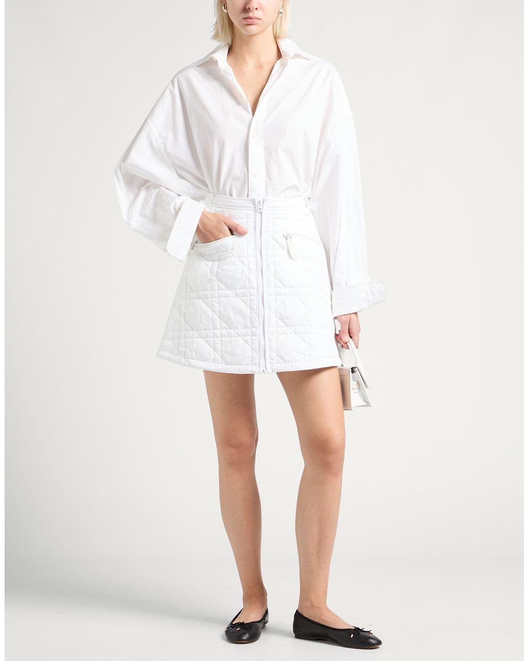 Dior White Mini Skirt Polyester