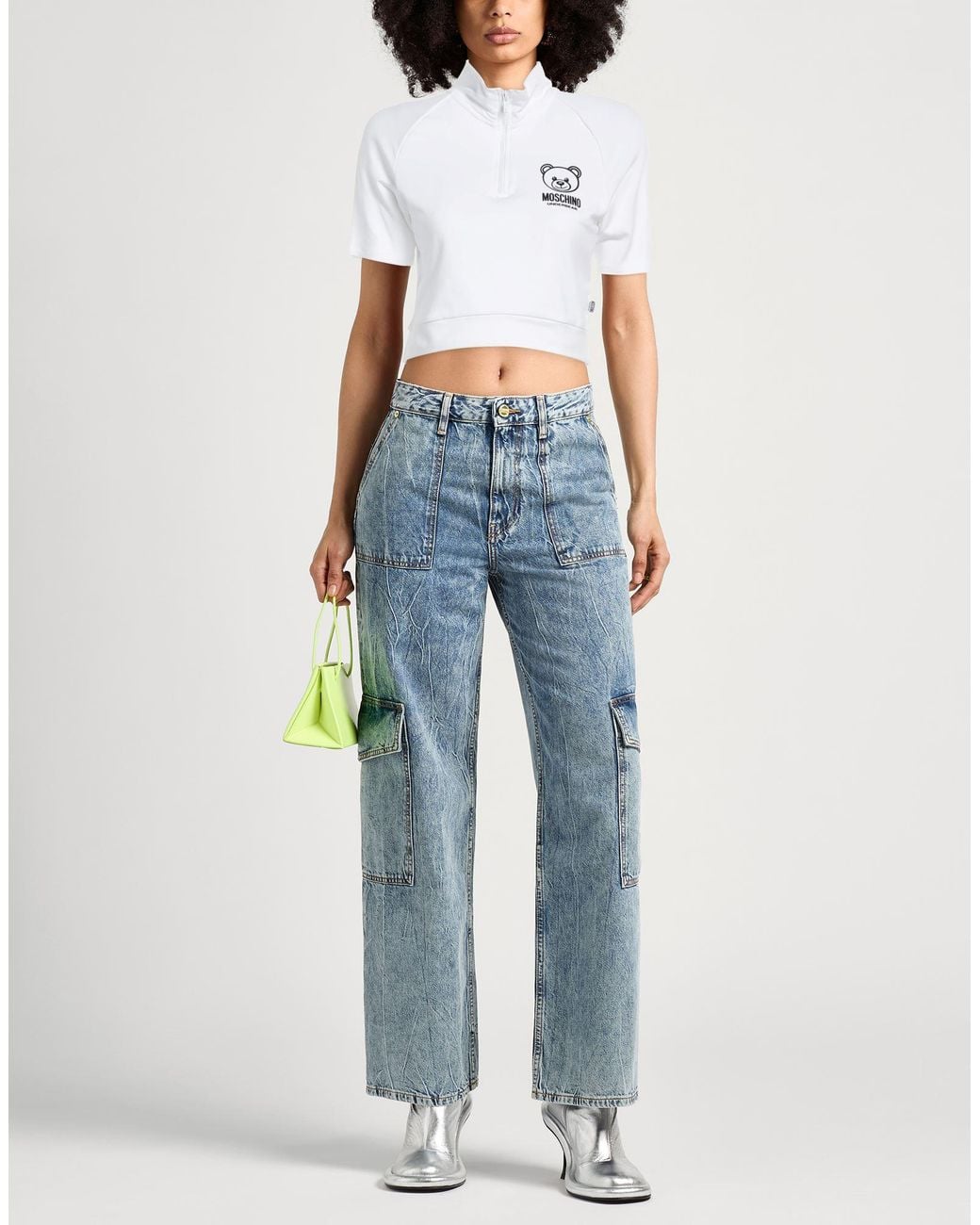Moschino White T-Shirt Cotton, Elastane