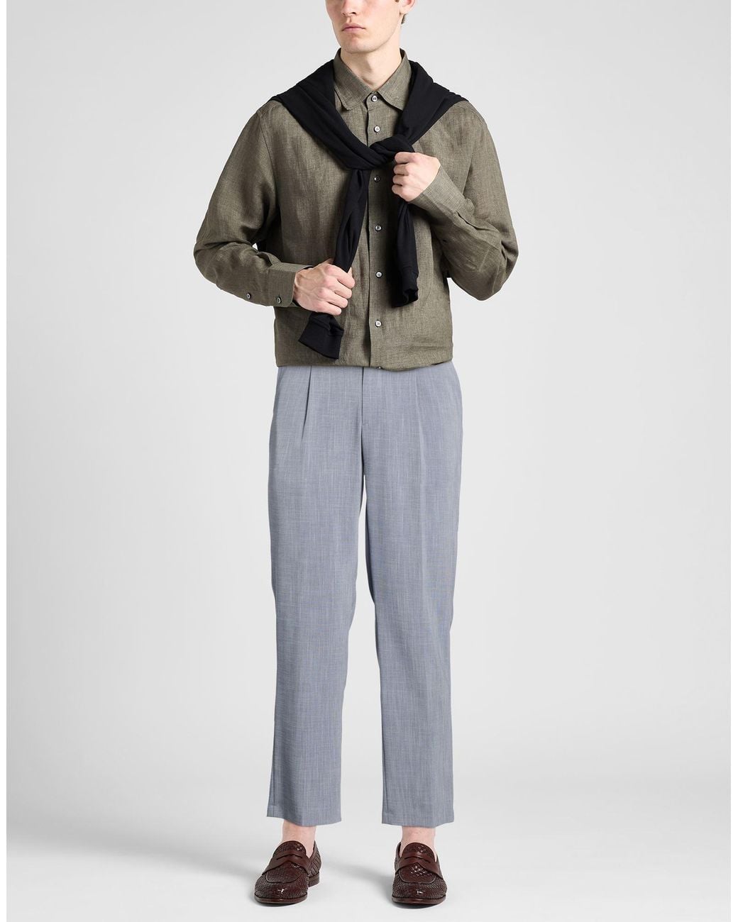 Barbati Blue Pants Polyester, Viscose, Elastane for men