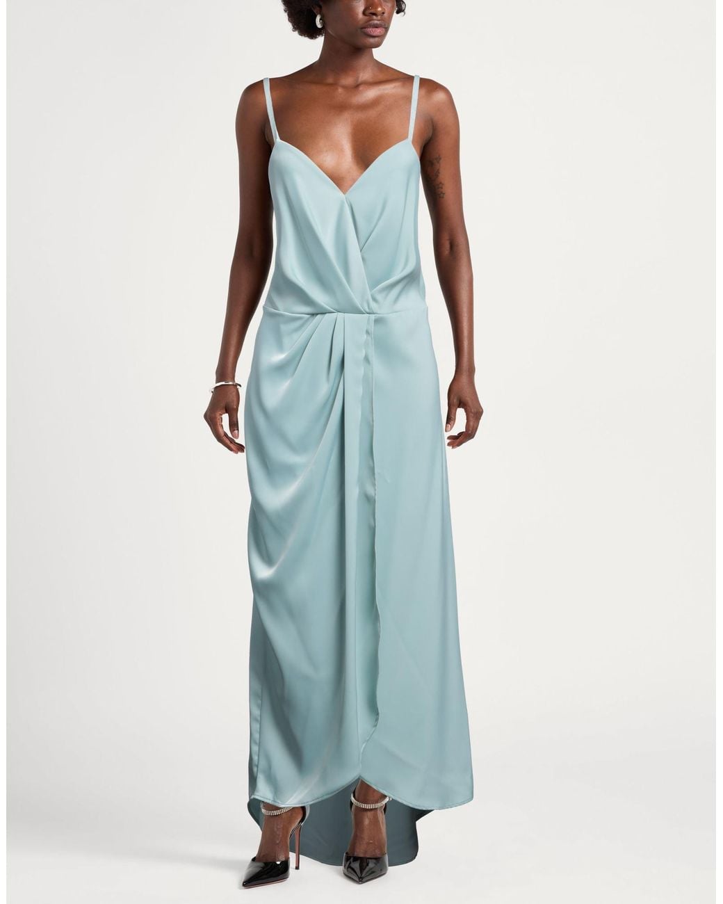 Siste's Blue Maxi Dress Polyester, Elastane