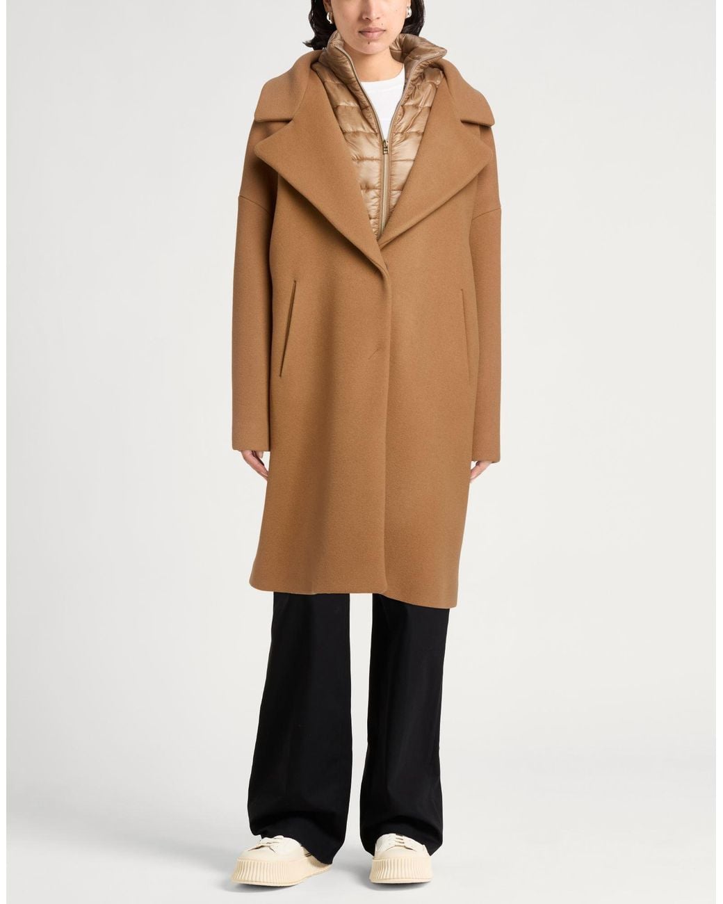 Herno Brown Coat Wool, Polyamide