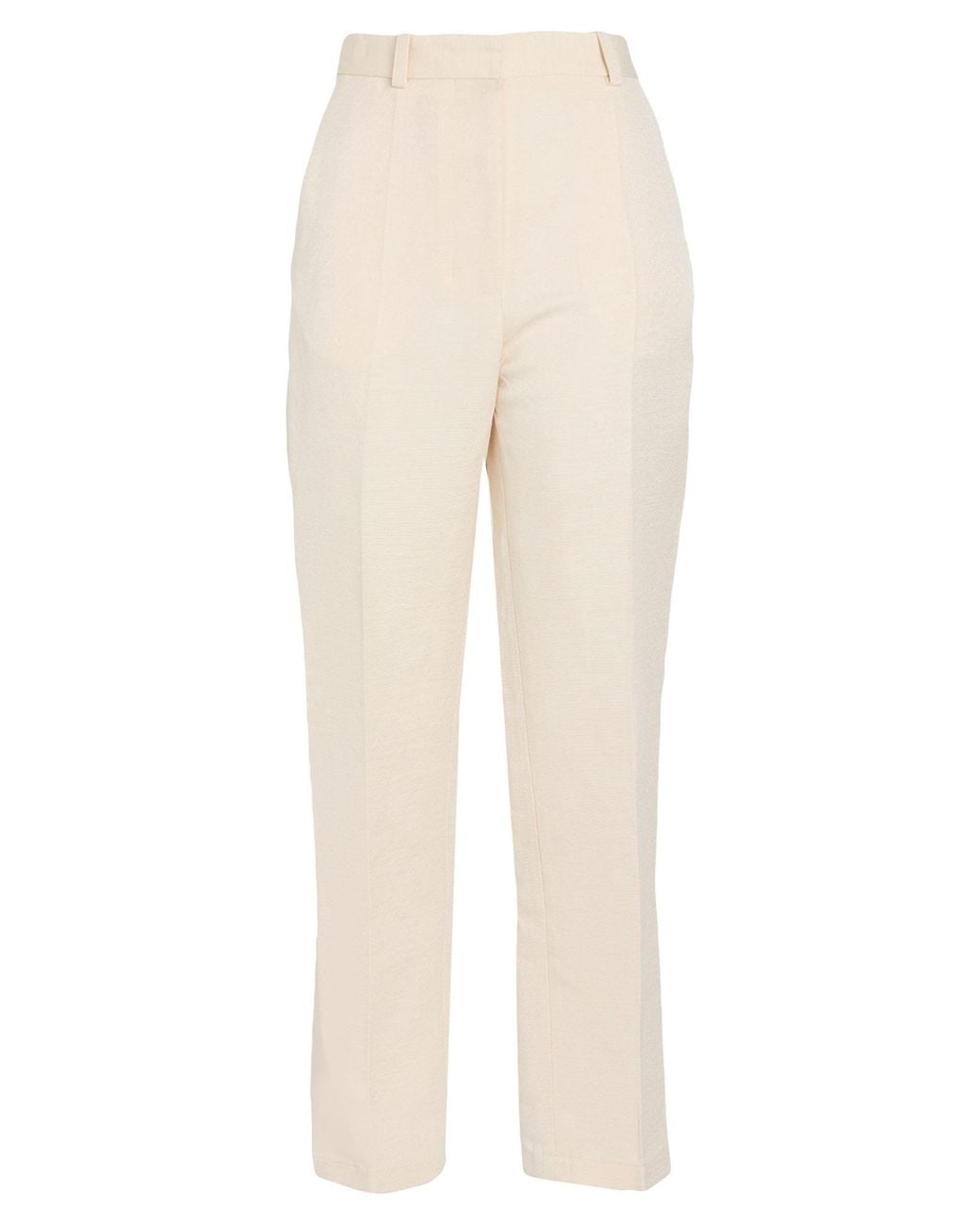 Jacquemus Natural Cream Pants Viscose, Linen, Polyamide