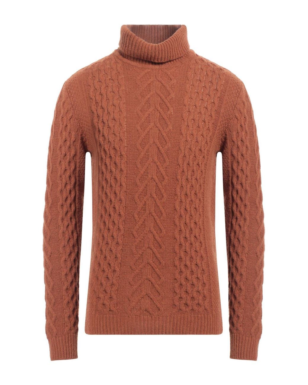 Daniele Alessandrini Brown Turtleneck Wool, Polyamide for men