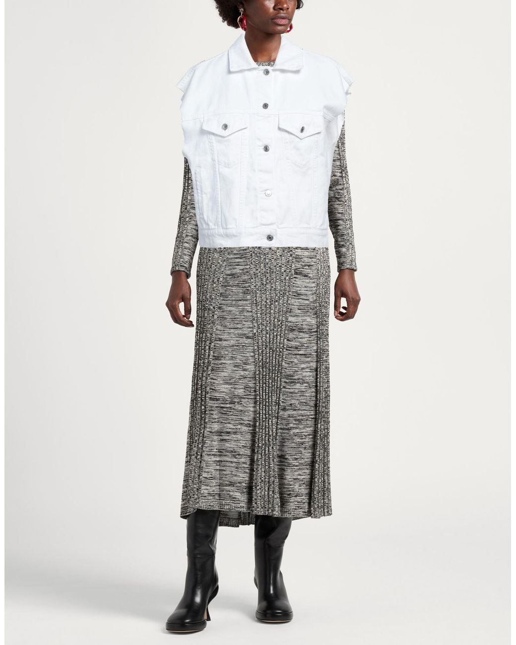 ViCOLO White Denim Couture Denim Outerwear Cotton