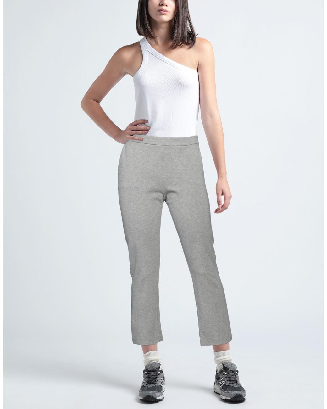 SKILLS & GENES Gray Light Pants Viscose, Polyamide, Elastane