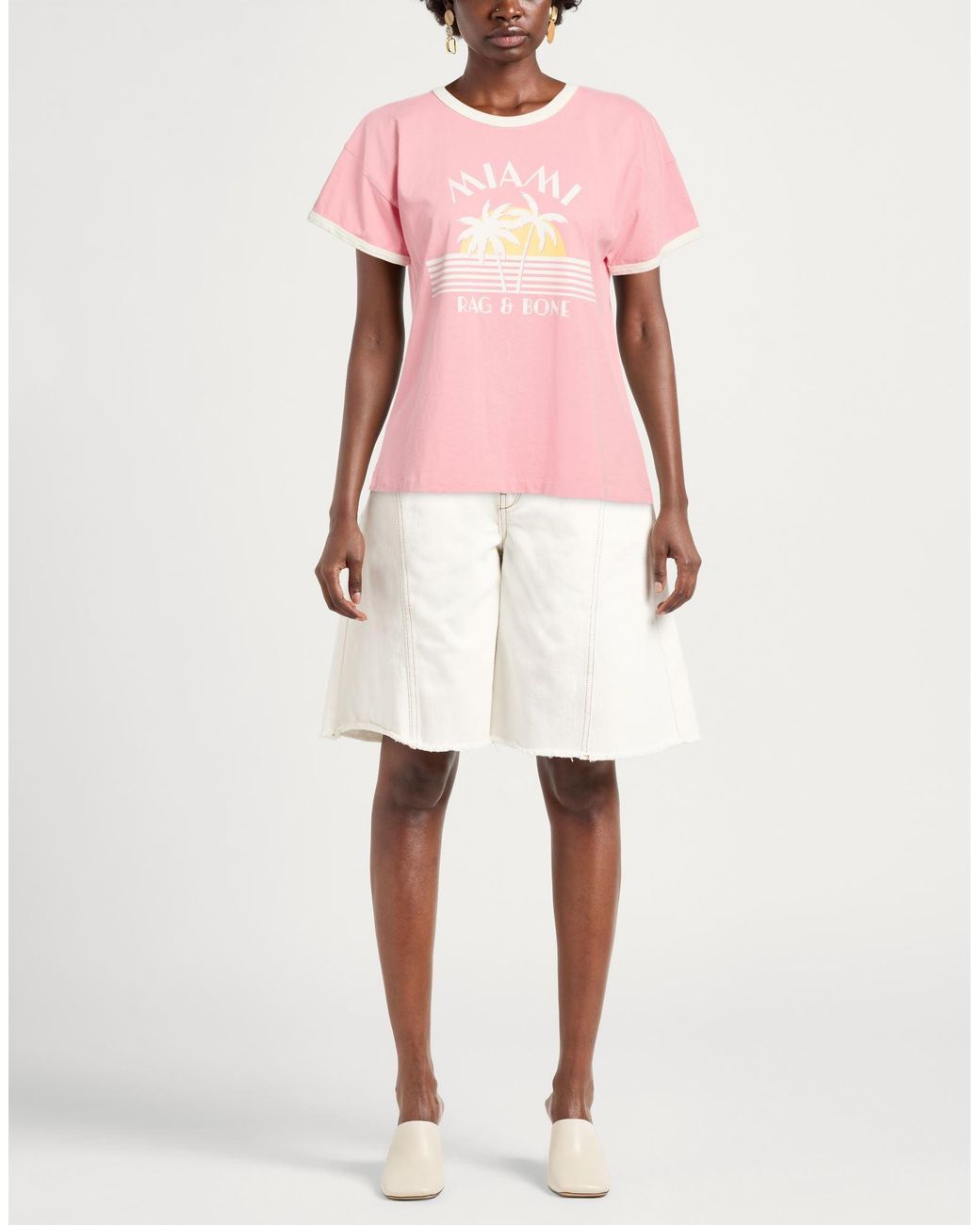 Rag & Bone Pink T-Shirt Cotton