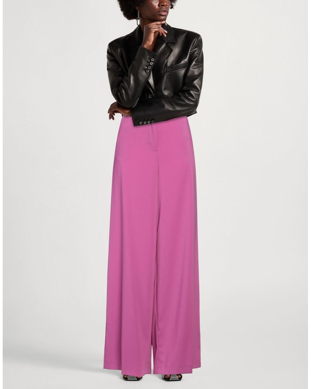 Patrizia Pepe Pink Fuchsia Pants Polyester, Elastane