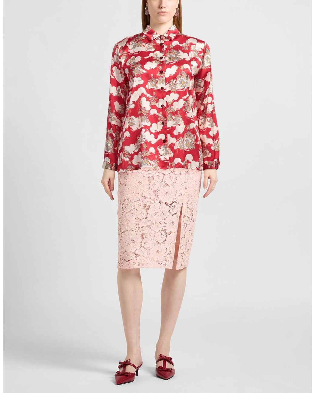 Siyu Red Shirt Silk, Elastane
