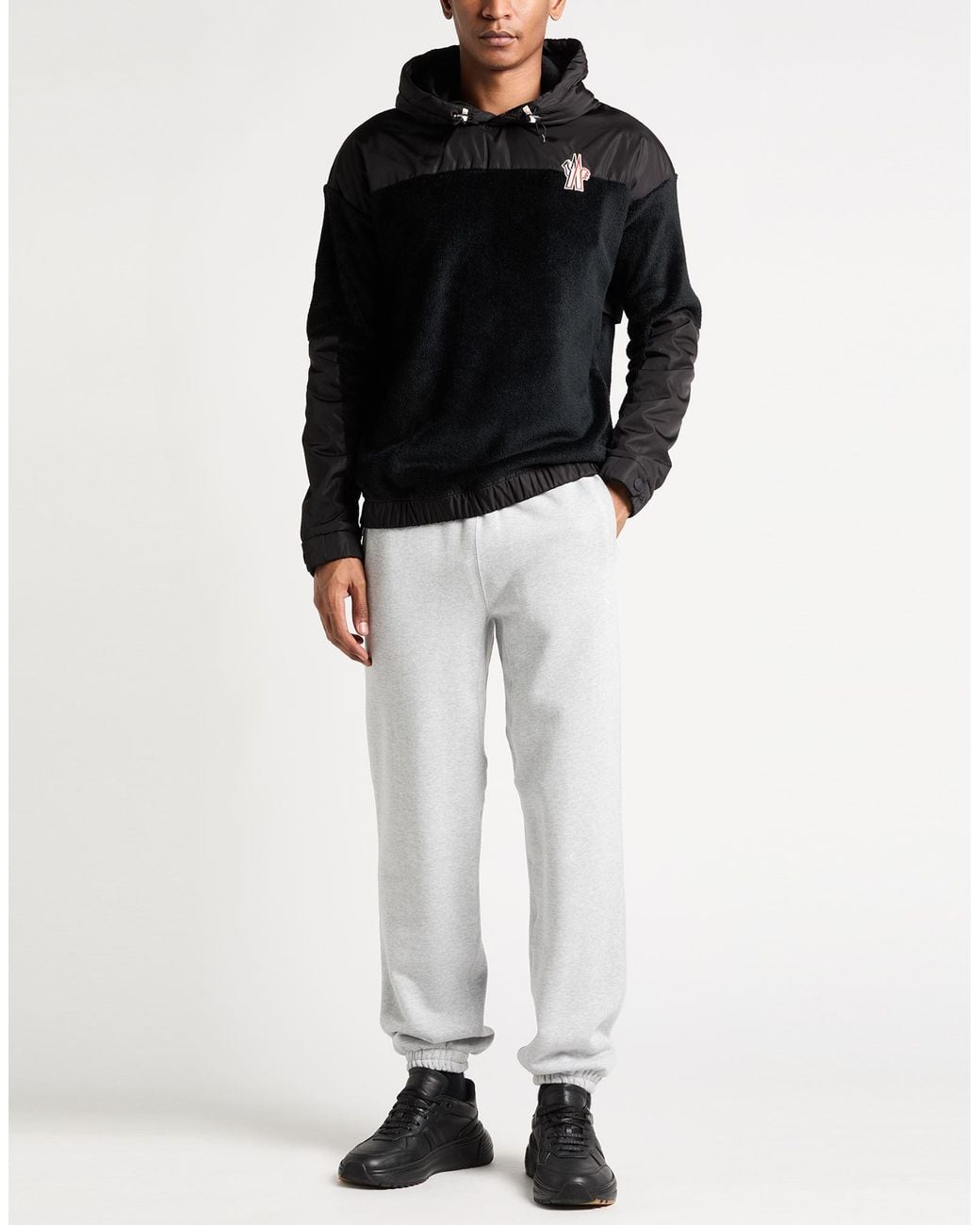 Moncler Black Jacket Polyester, Elastane for men