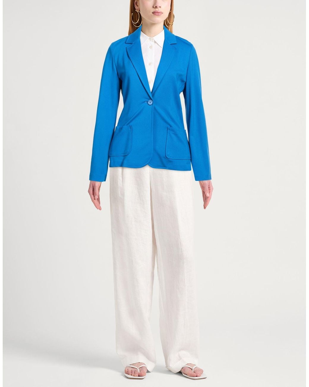 Diana Gallesi Blue Blazer Viscose, Polyamide, Elastane