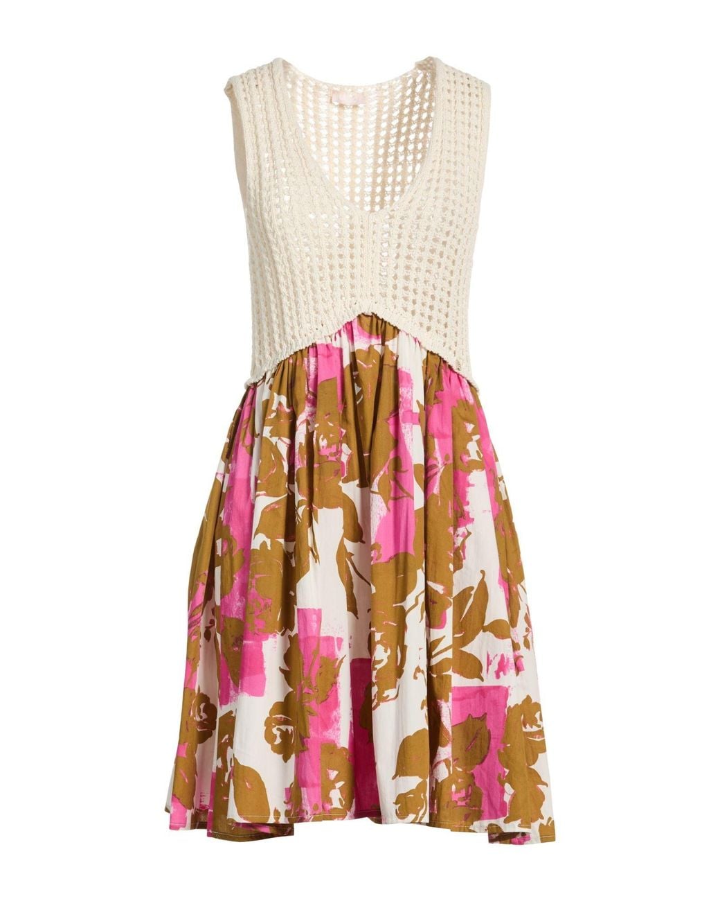 Liu Jo White Mini Dress Cotton, Polyester