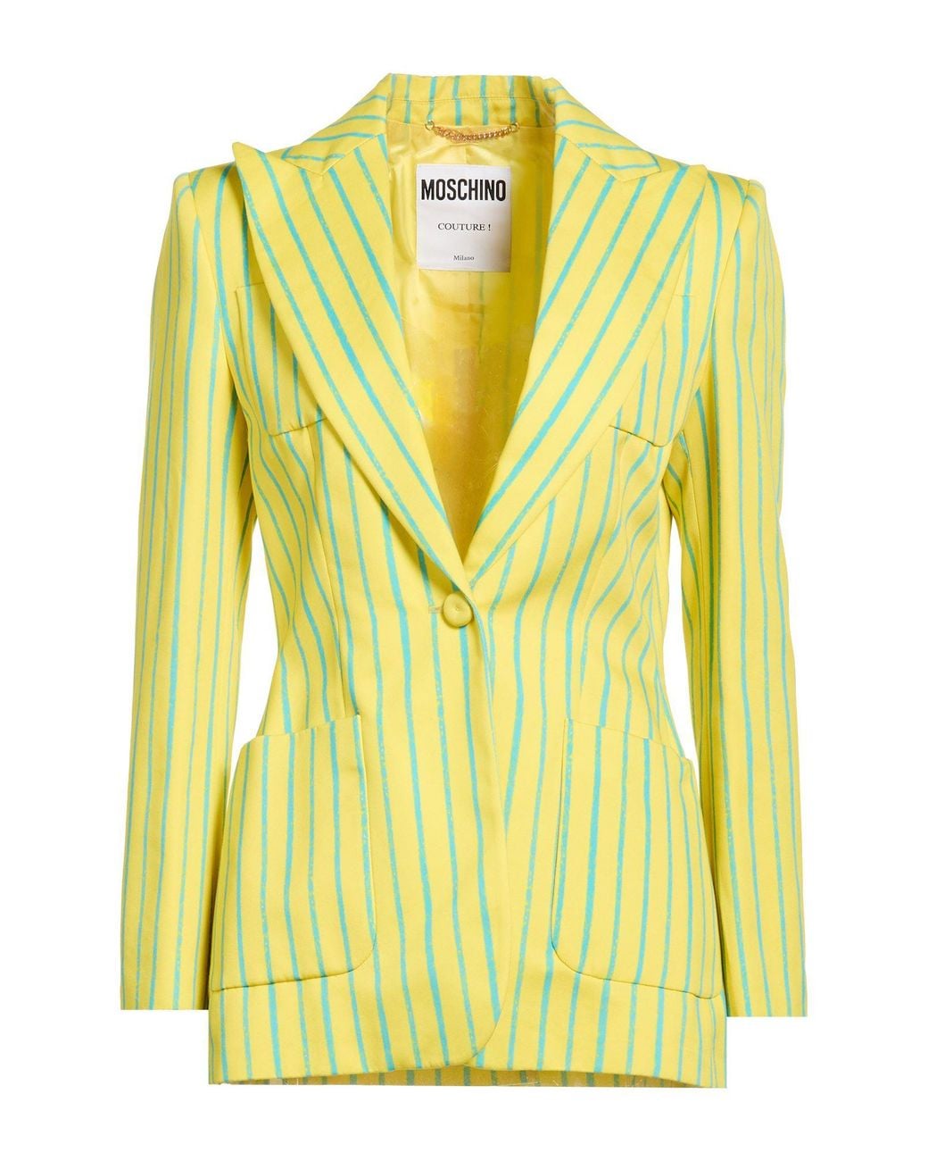Moschino Yellow Blazer Cotton, Viscose