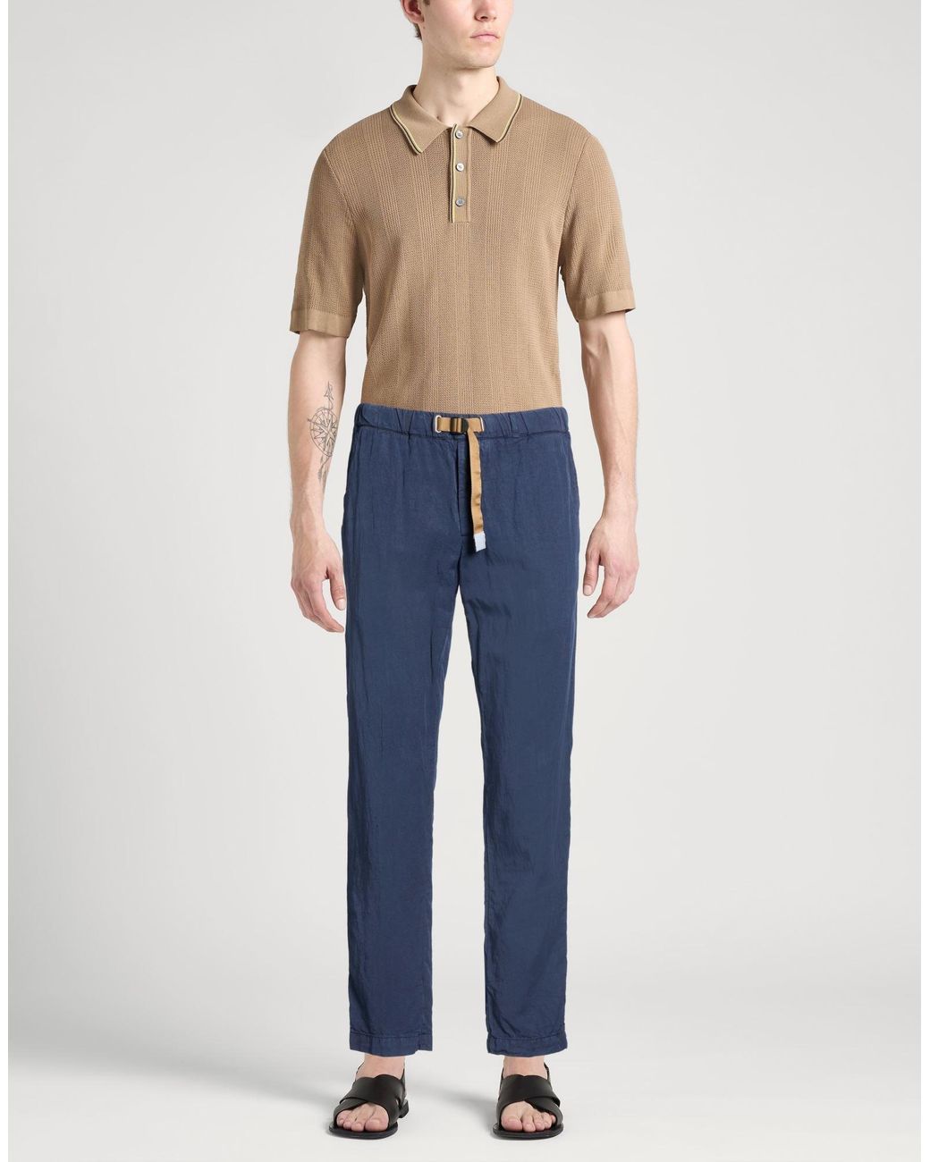 White Sand Blue Trouser for men