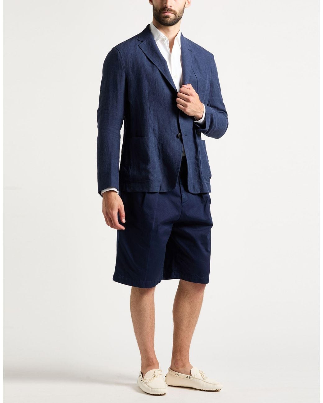 Emporio Armani Blue Blazer Linen for men