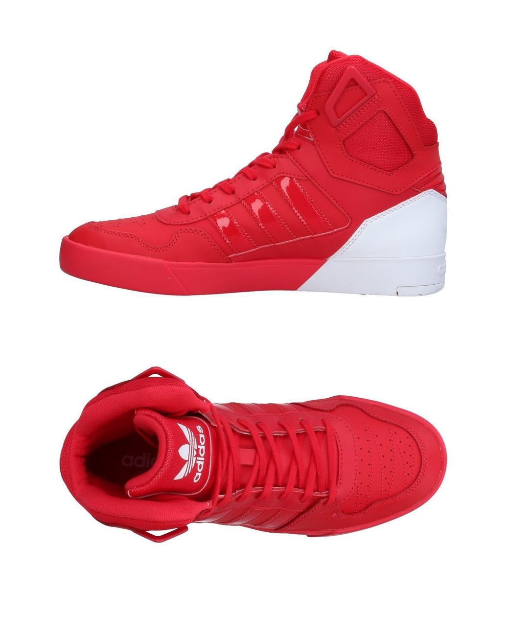 adidas Originals Leather High-tops & Sneakers in Red | Lyst